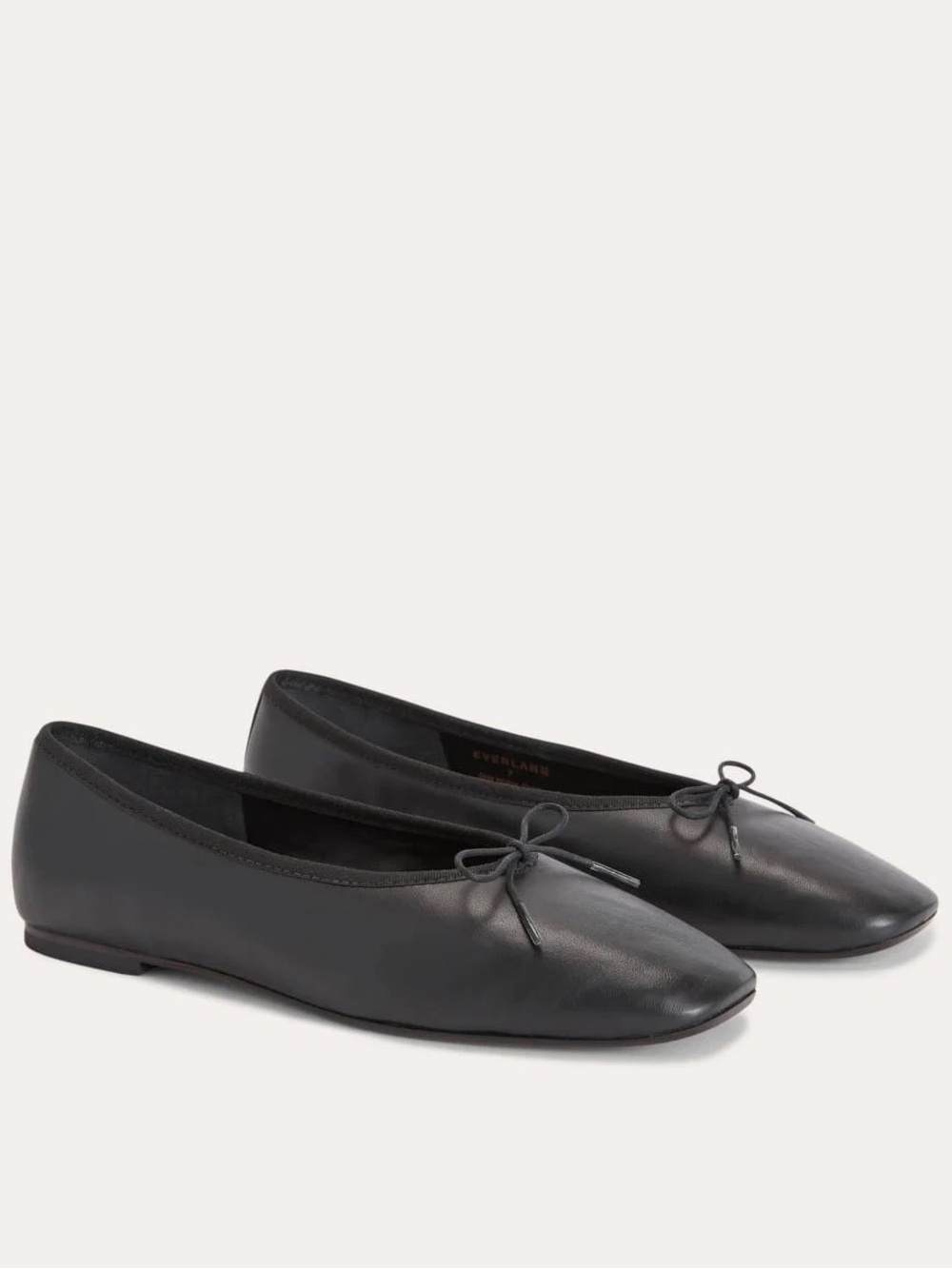 Everlane Black Leather The Day Ballet Flats with Bow - Picture 10 of 11